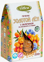 Печенье Золотой лен ОБЛЕПИХА  на мальтите со стевией  200г*12 ТМ Vitlen