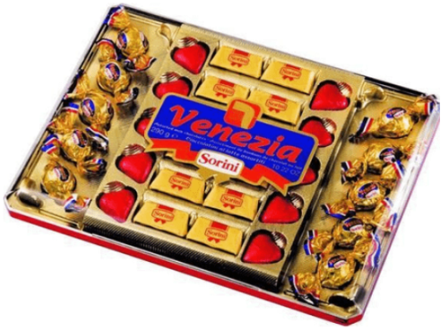 46962 Sorini ВЕНЕЦИЯ  шоколадные конфеты ассорти большая коробка 290г*8 