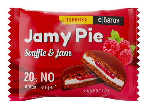 Jamy Pie Souffleand Jam печенье МАЛИНА  60г шоу-бокс *9 Ёбатон