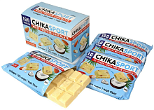 БЕЛЫЙ шоколад с МИНДАЛЁМ и кокосовыми чипсами 100 г*4  CHIKALAB 
