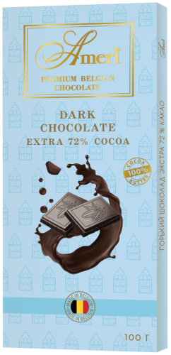 CU-0162-004  Шоколад Экстра горький 72% 100г*12 Ameri