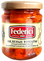 55127 ВЯЛЕНЫЕ томаты в подсолнечном масле 180 г ст/б *12  FEDERICI
