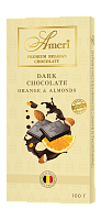 CU-0162-005 Шоколад горький 56% с миндалем и апельсином  плитка 100г*12 Ameri