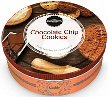 Chocolat chip cookies печенье с кусочками шоколада 454 г ж/б *12 Данесита Португалия