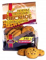 Овсяное с кусочками шоколада печенье на фруктозе 340г*15 Петродиет