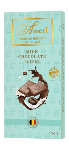 CU-0162-003 Шоколад молочный с добавлением кофе  плитка 100г*12 Ameri