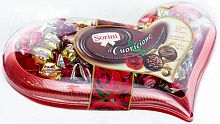 46239 Sorini Cuoricione шоколадные конфеты 475г*6 пластик сердце sor-22