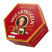 Моцарт болс набор конфет из молочного и темного шоколада с марципаном и фисташками 300 г*18 Гунц 