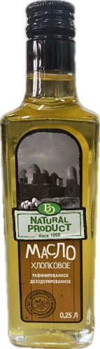 Хлопковое масло рафинированное дезодорированное 250мл ст/б*10 "БО"